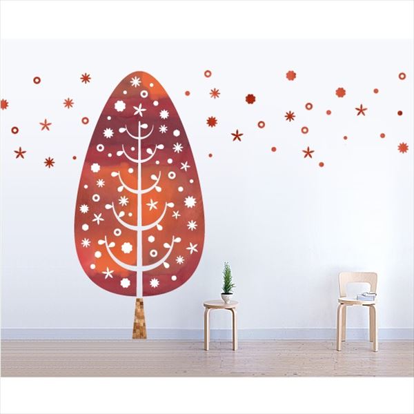 東京ステッカー 高級ウォールステッカー 植物 ツリー・デコレーション Mサイズ ＊TS0014-BM レッド 『..