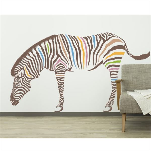 東京ステッカー 高級ウォールステッカー 動物 シマウマ Sサイズ ＊TS0012-AS ブラウン 『おしゃれ かわ..