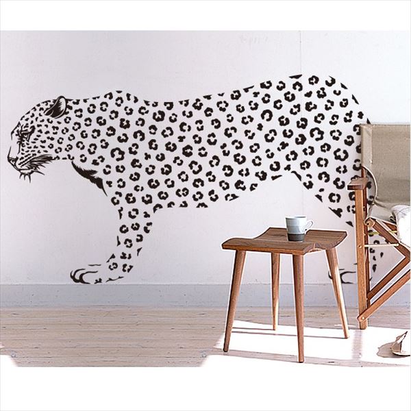 東京ステッカー 高級ウォールステッカー 動物 ヒョウ Sサイズ ＊TS0019-HS オールブラック 『おしゃれ ..