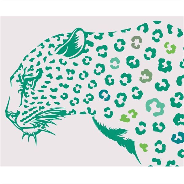 エクステリアのキロ楽天市場支店の東京ステッカー 高級ウォールステッカー 動物 ヒョウ LLサイズ ＊TS0019-FLL グリーン 『おしゃれ かわいい』 『壁 シール』｜アングル2
