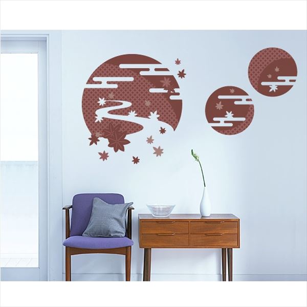 東京ステッカー 高級ウォールステッカー 和風 楓と小川 Sサイズ ＊TS0032-ES 紅檜皮 『おしゃれ かわい..