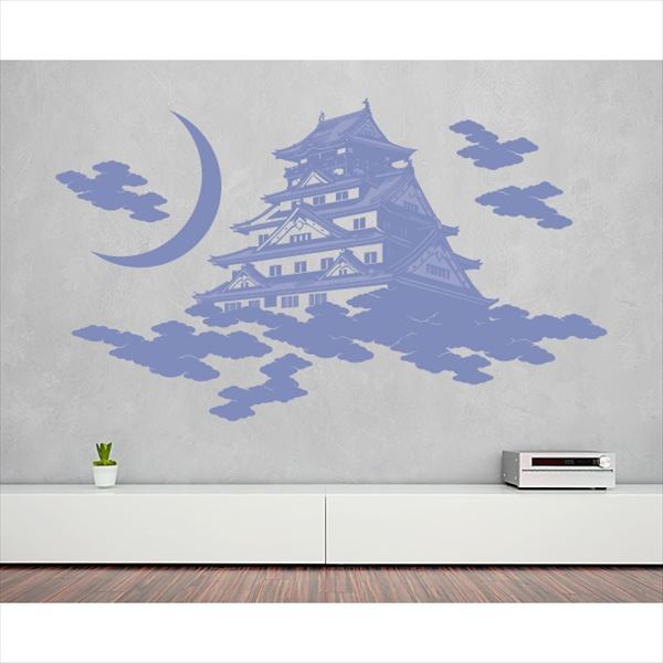 東京ステッカー 高級ウォールステッカー 和風 大阪城 Mサイズ ＊TS0049-CM 紅掛空色 『おしゃれ かわい..