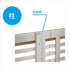 【柱】 YKKAP YKK ルシアスフェンス H08型 柱 木調色 T120 H1200 高さ120cm 柱ピッチ1m以内 耐風圧強度..