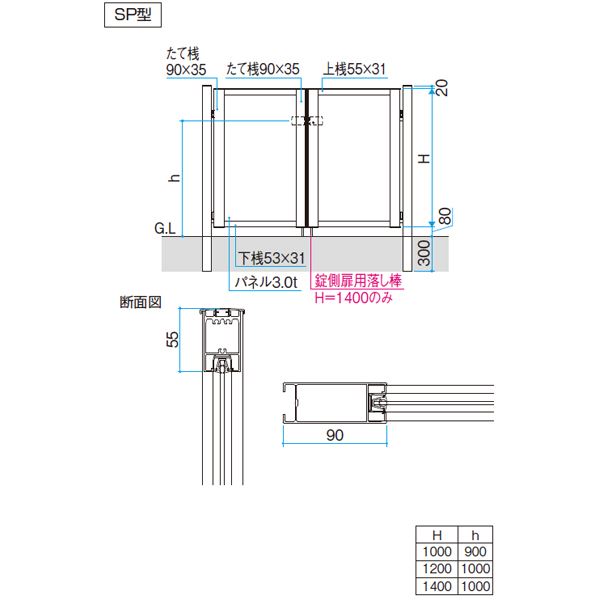 【送料無料】三協アルミ レジリア SP型 (06・04)10 両開き親子セット 門柱タイプ『...