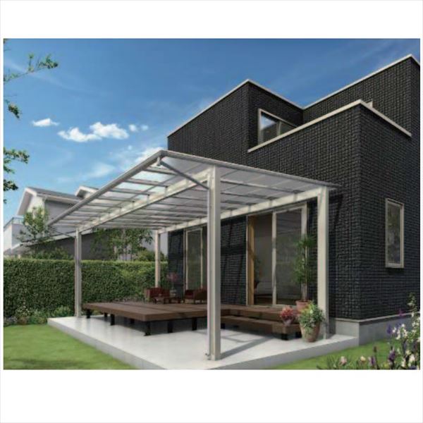 【送料無料】『全国配送』 YKK エフルージュ FIRST 大型テラス 独立タイプ 48×30 ポリカーボネート屋根 高さ2800mm JTC-D3060LV- 木調色 後付け 『 テラス バルコニー ベランダ 雨よけ 物干し 屋根 diy 』 木調色