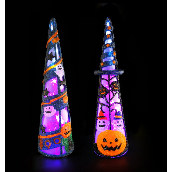 友愛玩具 LEDクリスタル&ホログラムモチーフツリー LEDクリスタルツリー(パンプキンBOO) HW-1380A 『ハロウィン 飾り付け カボチャ かわいい』