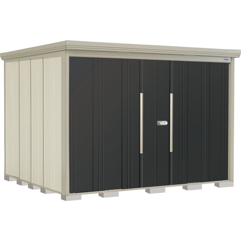 Rakuten - タクボ物置 ND／ストックマン　側面棚 ND-2926Y 標準屋根 一般型 『追加金額で工事可能』 『物置 屋外用 大型 倉庫 小屋 屋外 収納庫 diy 大容量 吊り戸 鍵つき 庭』【追加金額で取付工事可能】 アイボリーブラック