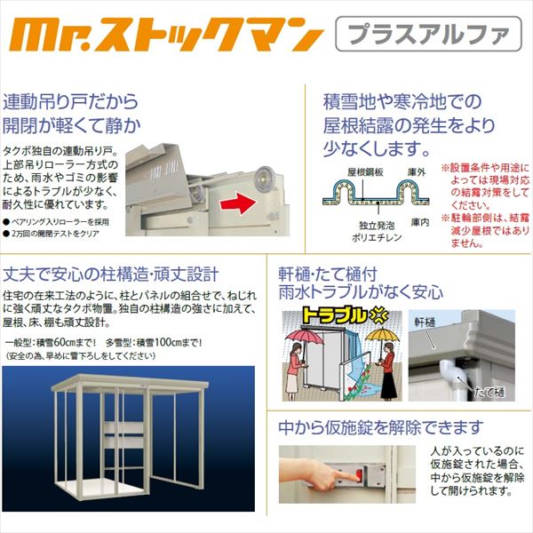 【自転車置場　駐輪】タクボ物置 TP／ストックマンプラスアルファ TP-3015N 一般型『物置 屋外 大型 倉庫 小屋 収納庫 diy サイクルポート タイヤ テント 庭 おしゃれ』【追加金額で取付工事可能】【P7倍】 ナイトブラック 3