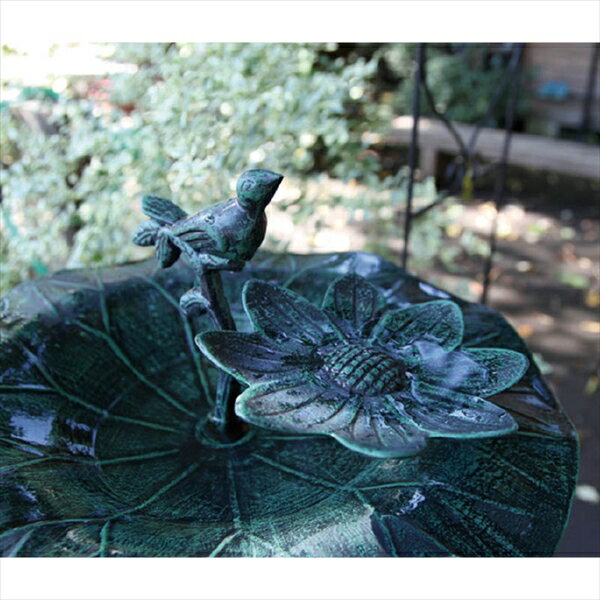 オンリーワン バードバス えさ台付　フラワー（青銅色） JB3-13079