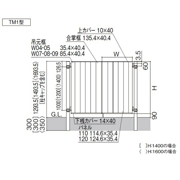 【楽天市場】リクシル 開き門扉AA TM1型 柱仕様 アルミ形材柱 09-16 片開き：エクステリアのキロ楽天市場支店