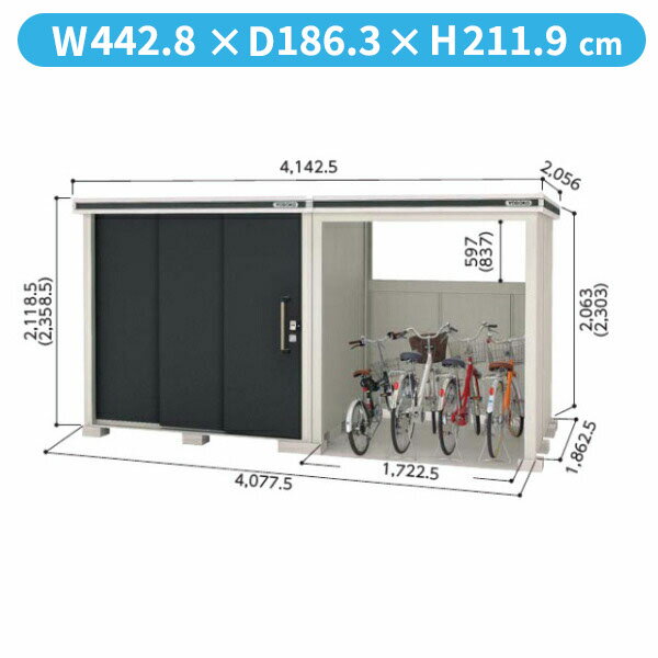 ヨドコウ LMD+LKD／エルモコンビ LMD-2218+LKD1818 物置 一般型 標準高タイプ『ヨド物置 物置 屋外 大型 おしゃれ 倉庫 収納庫』