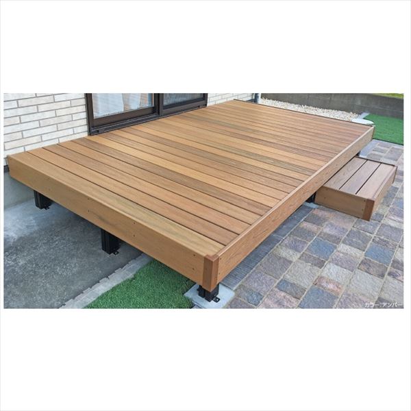 【組み立て式】タカショー エバーエコウッドリアル デッキセット （床板115mm幅仕様） 3.5間×7尺 『ウ..