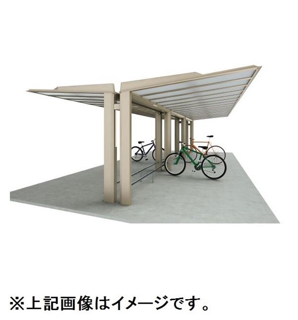 【法人様限定商品 個人宅・現場配送不可】四国化成 サイクルポート ルナ 標準支柱 Y合掌タイプ 基本セット 積雪20cm 延高 ベースプレート式 屋根材：ポリカ板(片面クリアマット) LNAE-B4131 ステンカラー