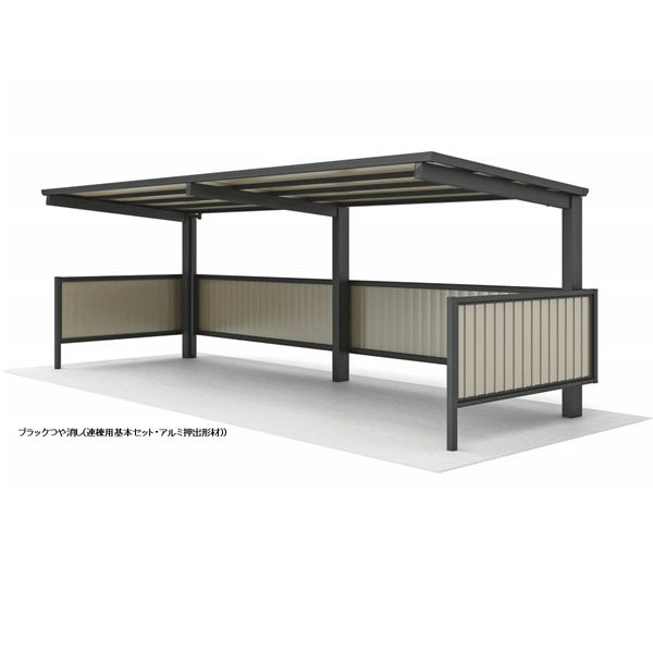 【法人様限定商品 個人宅・現場配送不可】四国化成 サイクルポート VF-R クローズタイプ 基本タイプ 連棟用基本セット(2連棟セット) 積雪20cm 標準高 屋根材：ポリカ板 VFCC-2161