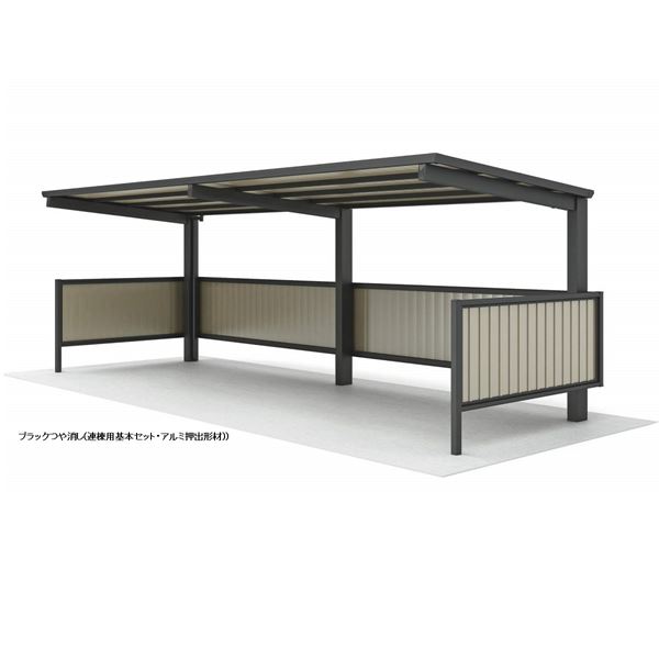 【法人様限定商品 個人宅・現場配送不可】四国化成 サイクルポート VF-R クローズタイプ 基本タイプ 連棟用基本セット(2連棟セット) 積雪50cm 延高 屋根材：ポリカ板 VFCCSE-2149