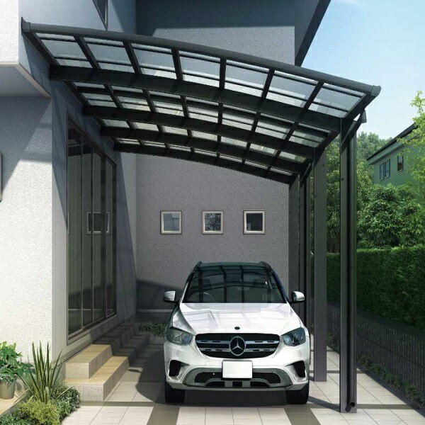 全国配送 YKKAP アリュース ベーカ 1500タイプ 奥行延長セット J51・14-39 標準柱 屋根/熱線遮断ポリカーボネート板 奥行:6484mm×幅:3899mm 有効高:2200mm　柱4本　1.5台用『 カーポート 車庫 ガレージ 』