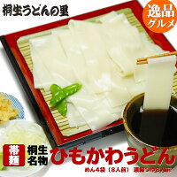 ひもかわうどん 帯麺 乾麺 めん170g × 4袋 8人前 濃縮つゆ8人前 送料無料 群馬県桐...