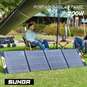 SUNGA 顼ѥͥ 200W ݡ֥ Ķ ѥ ѴΨ ꥫ᡼ ñ뾽ꥳѥͥ Type-C/USB/DC 18V/8.3A MC4ü