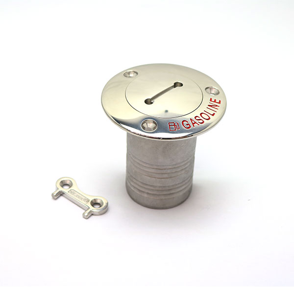 給油口 ガソリン用 ステンレス 51mmホース対応 デッキフィル GASOLINE刻印 390449 給油キャップ 燃料給..