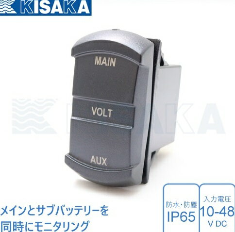 デュアル ボルトメーター ロッカータイプ 10〜48V用 デジタルLED 942163