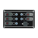 防滴パネル ロッカースイッチ 5スイッチ&USBポート×2 502618 防水