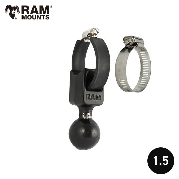  RAM-108BU RAM MOUNTS ラムマウント ホースクランプ ベース RAMマウント 1.5インチボール 161088 ステンレス ベルトクランプ エレキ 固定 取り付け パイプマウント エレキマウント 取扱店 販売店