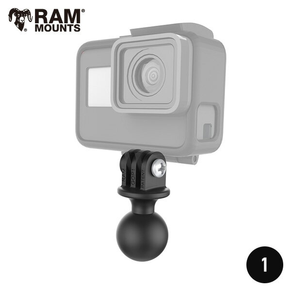 GoProのポテンシャルを引き出す！ RAM MOUNTS ラムマウント GoProマウント カメラマウント ヘルメット アクションカメラ RAMマウント 1インチボール マウント カメラアダプター ジョイント 620251 RAP-B-202U-GOP1 自転車 足漕ぎカヤック 艤装 固定 釣り バイク用品