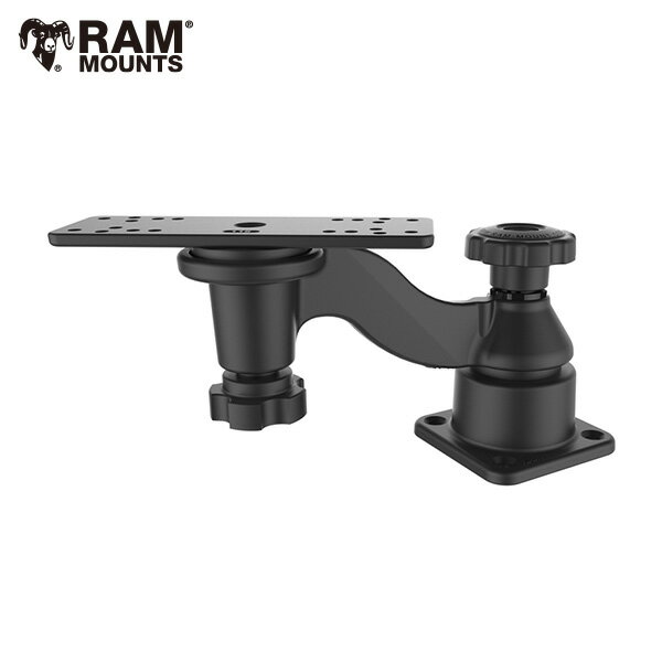 RAM-109HU RAM MOUNTS ラムマウント 魚探マウント スイングアーム スウィングアーム 360度 回転 RAMマウント 780109 2ステーション フィッシング ガーミン ハミンバード ローランス 魚群探知機 取付 架台 アルミボート カヤックパーツ