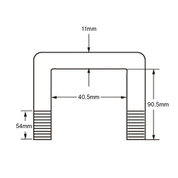 Uの字ボルト U型ボルト コの字ボルト U字ボルト 径11mm 内幅39mm 長さ90.48mm 7862...