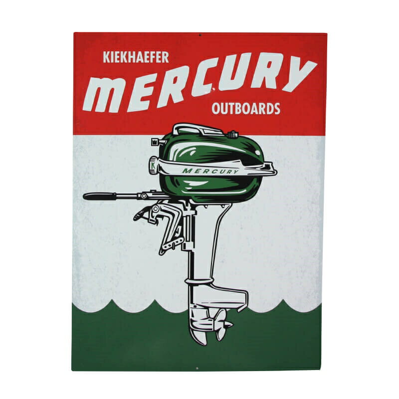MERCURY マーキュリー ヴィンテージ 船外機 ブリキ看板 レトロ 大判 メタルプレート アメリカンレトロ ..