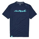 メンズ 半袖 Tシャツ フィットネス トレーニングウェア ストレッチ 防臭 防湿 SeaRay シーレイ ネイビー Sサイズ USサイズ SR9172-S