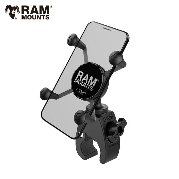 【即納】 RAM-HOL-UN7-400U RAM MOUNTS ラムマウント バイクスマホホルダー RAMマウント Xグリップ クリップ式 携帯 iphone 14 対応 タフクロー 708239 ベビーカー オフロードバイク バイク用品 自転車 サイクリング ツーリング モタード 取り付け