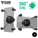 【即納】 ラムマウント 直接仕入 RAM-HOL-UN10BRU 360度回転式 1インチボール Xグリップ ファブレット用 テザー付き バイク スマホホルダー iphone 大型 ハーレー RAM MOUNTS 代理店