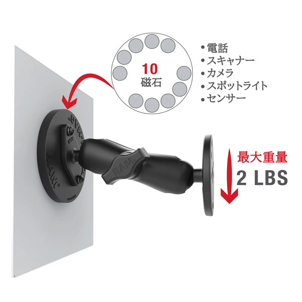 ��¨Ǽ�� ���ޥ���� ľ�ܻ��� RAM-B-238-MAG88U 1������ܡ��� �ޥ��ͥå��դ� 88mm�١��� ���� ���� ���ޡ������� ����Х��� ������ƥå� �ȥ饯���� �ե�������ե� RAM�ޥ���� RAM MOUNTS ��������Ź