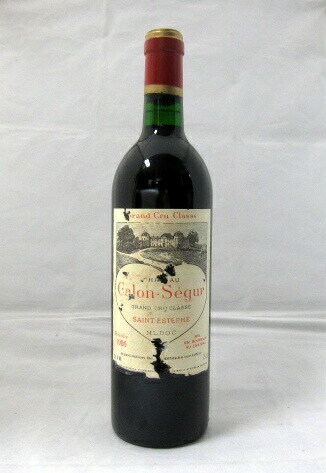 シャトー・カロン・セギュール[1986]750ml【WA89点】【輸入元・フィラデス】【ハートマーク】【赤ワイン】【フランス】【ボルドー】【サン・テステフ】【第3級格付】【赤ワイン】【エチケットに経年によるダメージあり】
