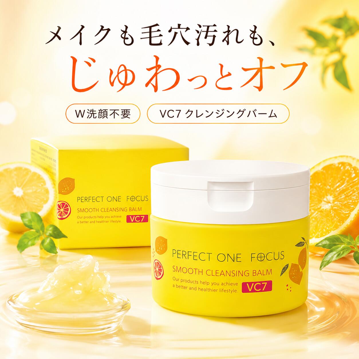 パーフェクトワンフォーカス スムースクレンジングバーム VC7 75g クレンジングバーム メイク落とし W洗顔不要 毛穴汚れ 角質ケア