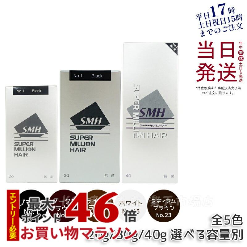 ルアン スーパーミリオンヘアー 20g 30g 40g No.1 ブラック No.2 ダークブラウン No.3 ライトブラウン No.15 ホワイト No.23 ミディアムブラウン カラー/容量選べる 薄毛隠し 薄毛カバー 薄毛 ふりかけ 男性 女性 白髪隠し ポンポン