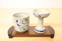 New仏器膳 ダーク色 唐草湯呑・仏飯器セット