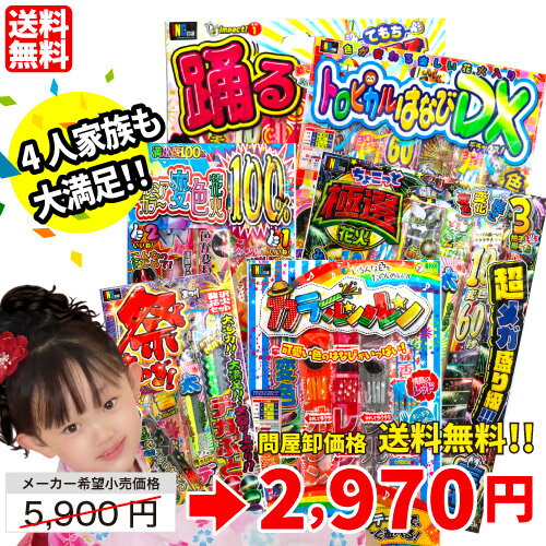 大満足！4人家族向け！花火セットの商品画像