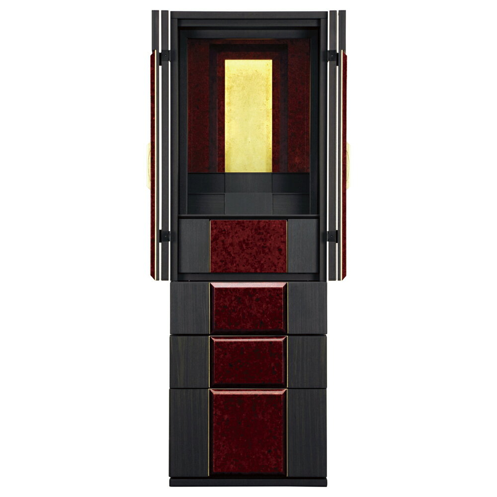 仏壇 モダン仏壇 国産 日本製 会津 近代仏壇【伝心】箔艶 黒〈オーソドックスタイプ 1350〉※設置も無料「家財おまかせ便」で楽々。