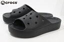 クロックス 厚底 レディース サンダル crocs CLASSIC PLATFORM SLIDE 208180 001 BLACK