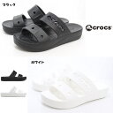 クロックス 厚底 レディース サンダル crocs baya platform sandal 208188 001 BLACK 100 WHITE