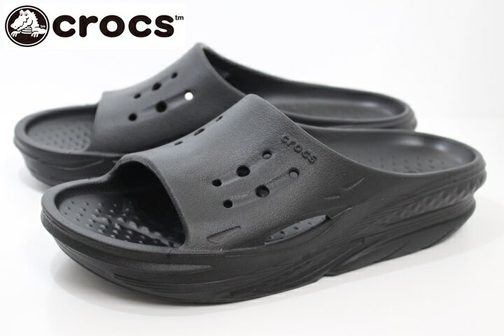 クロックス オフ グリッド スライド メンズ リカバリーサンダル crocs off grid slide 209416 001 BLACK