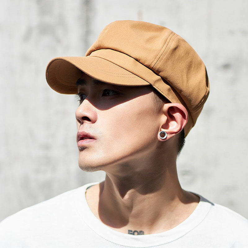 メンズファッションブランドの春夏向け八角形帽子 レトロな英国風ダックビルキャップ ペインターハット風ニュースボーイキャップ 通気性良好で日よけ対策にも最適