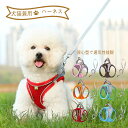 ハーネス リード 小型犬 はーねす 中型犬 猫 リード セット 引っ張り防止 脱着簡単 反射材 ペット ペット用リード 猫犬兼用 胸当て式ハーネス付き ナイロン...