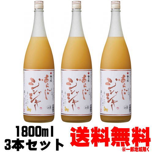 リキュール（売れ筋ランキング） 梅乃宿 あらごしジンジャー 15度 1800ml 3本送料無料 送料込み リキュール うめのやど 梅の宿 スパイシー ドライジンジャー ジンジャー酒 辛口 奈良県 梅乃宿酒造 ギフト プレゼント