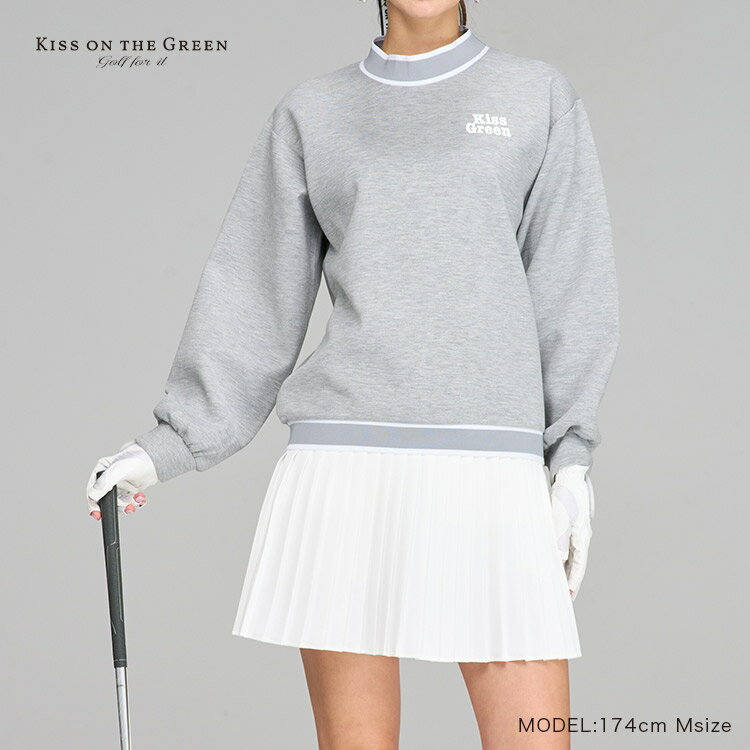 ゴルフウェア レディース ゴルフ バックプリント入りダンボールニットプルオーバー トップス プルオーバー アウター ダンボールニット 長袖 無地 シンプル M/L しっかりとしたハリ感と程よい光沢感で上品な雰囲気