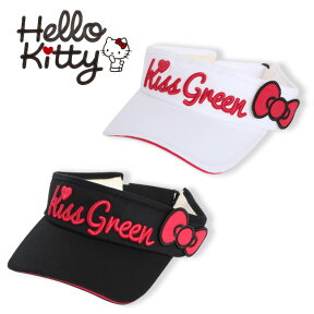 【代引手数料&送料無料】限定Hello Kittyコラボ キティちゃんリボン付きサンバイザー(ゴルフウェア レディース ゴルフウエア)