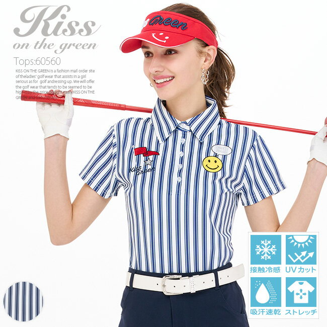 ゴルフ ポロシャツ ニコちゃんワッペン刺繍付きス...の商品画像