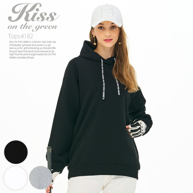 ロゴテープりぼん付きフードパーカー